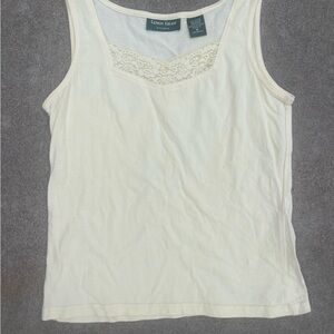 Lemon Grass Ivory Lace Accent Tank Top